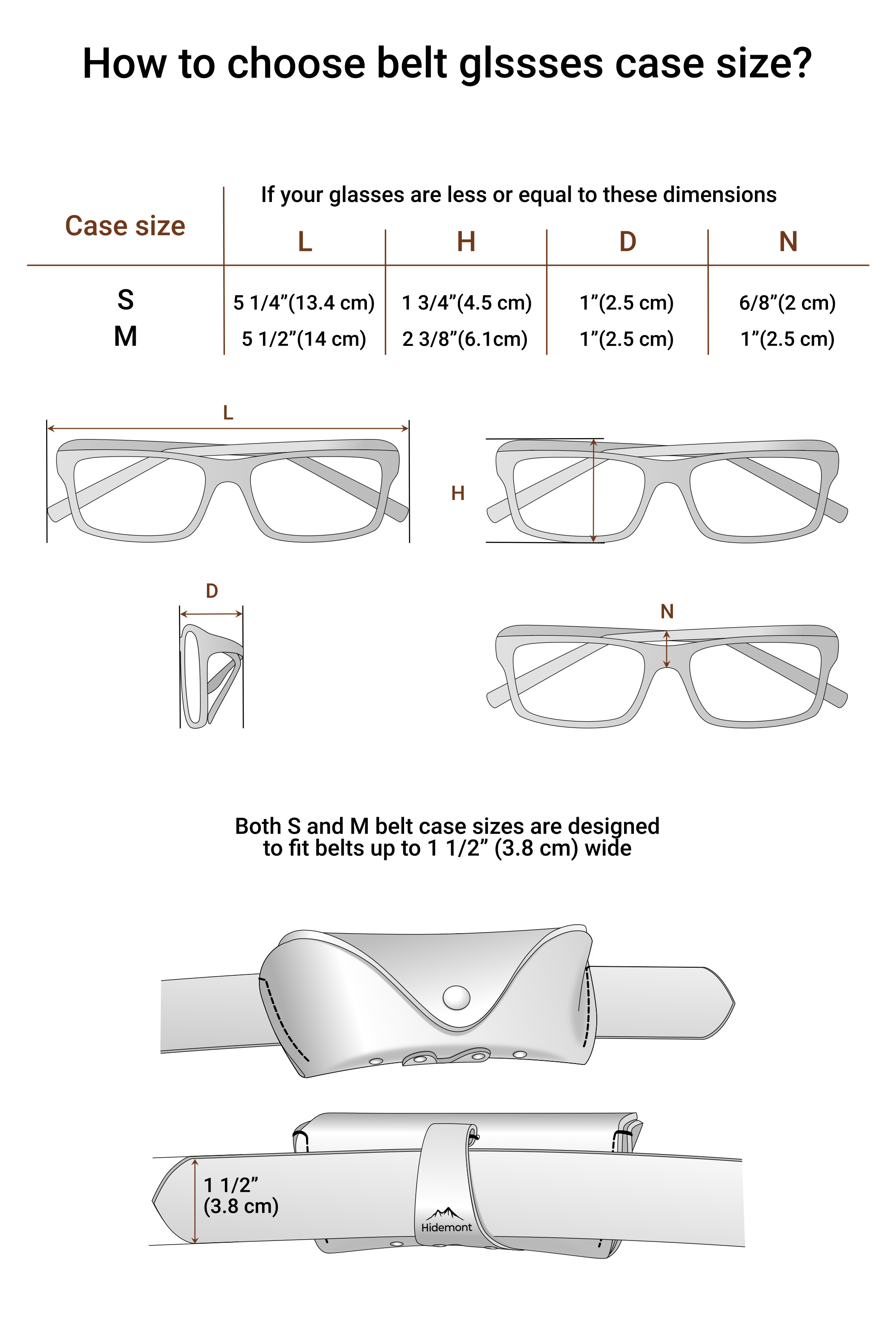 glasses case size chart