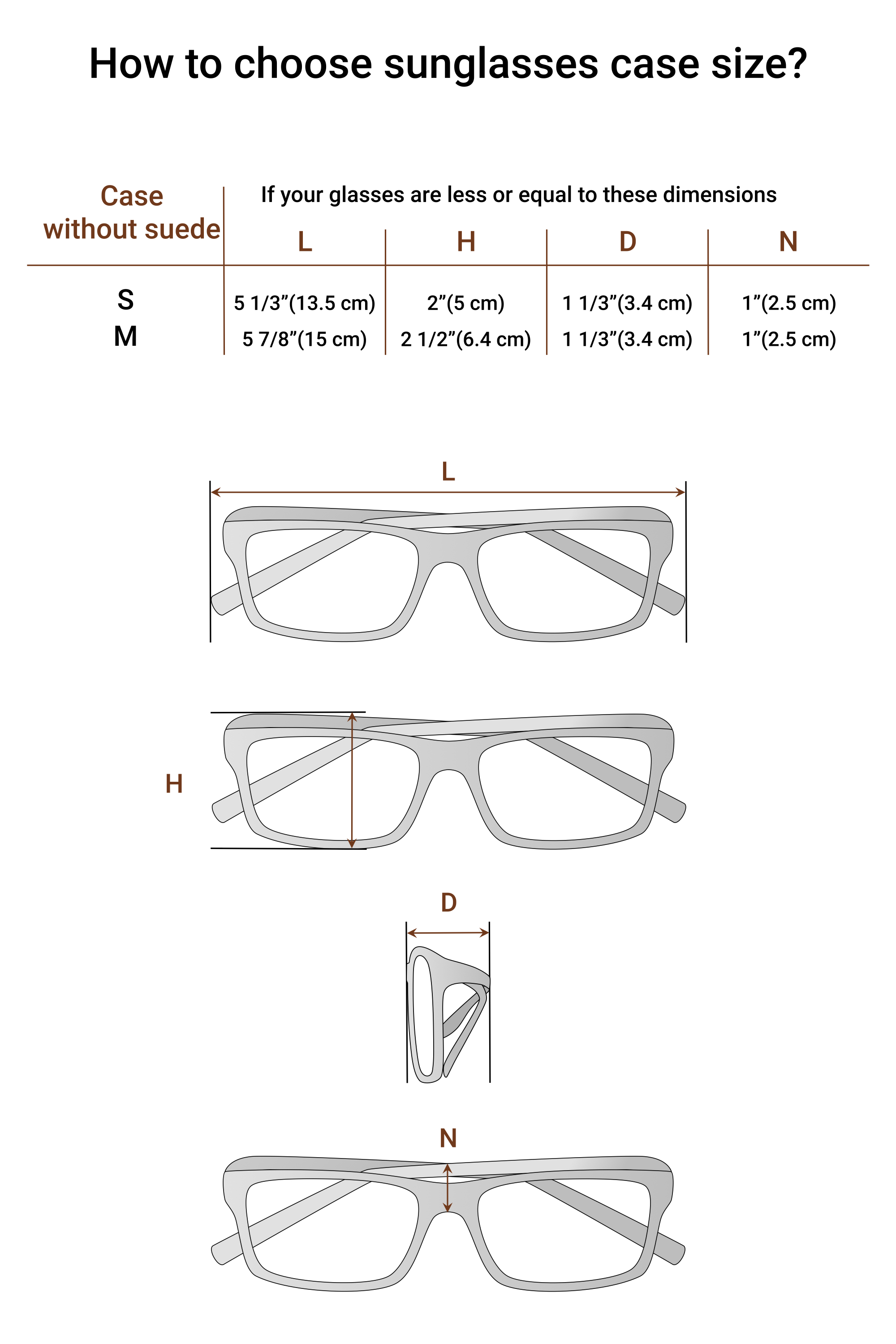 sunglasses case size chart