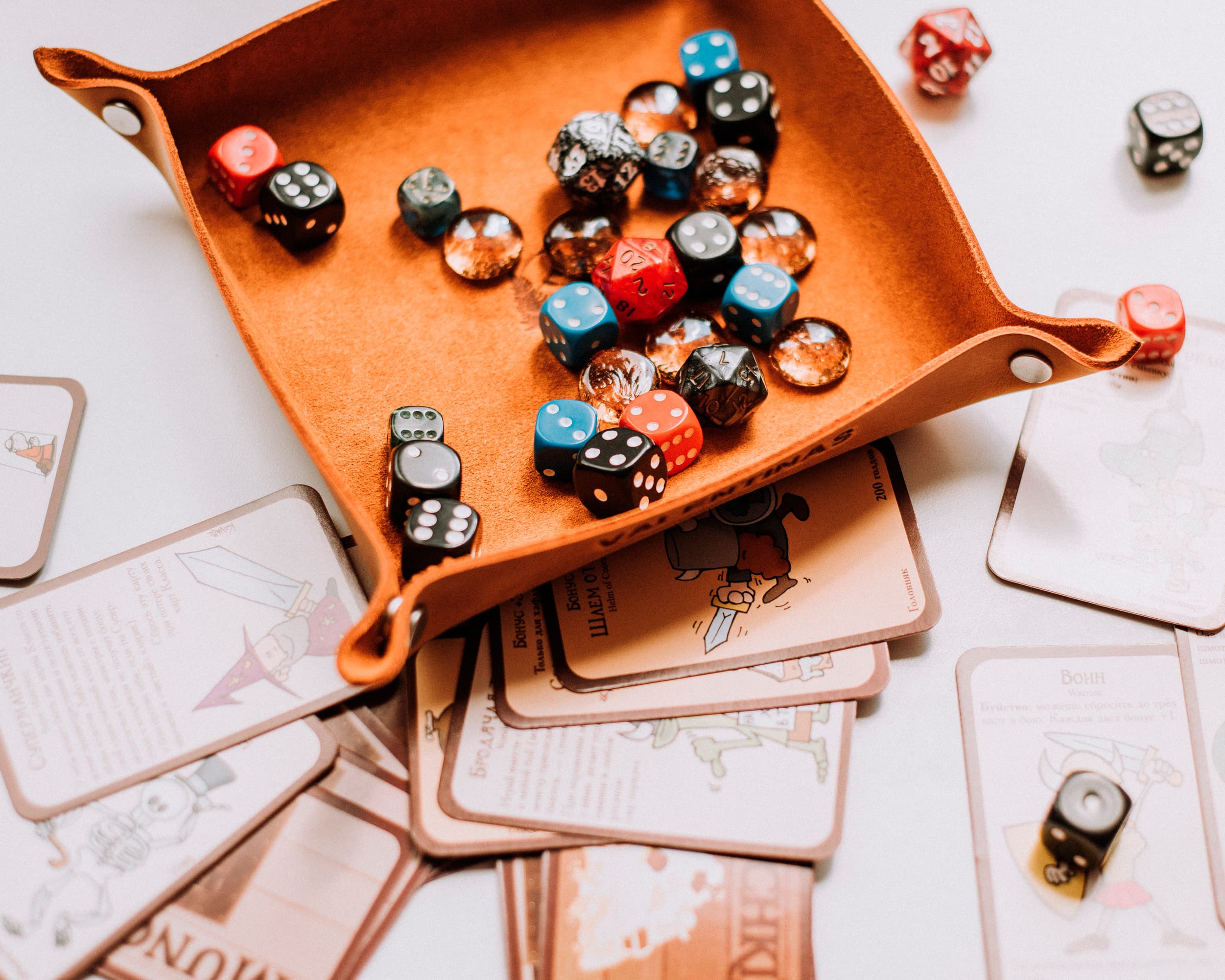 Leather dice tray