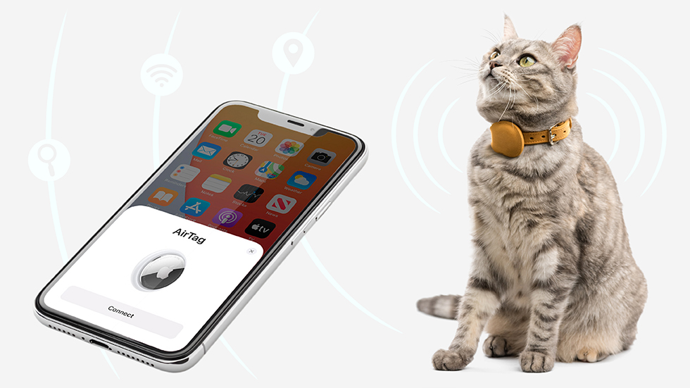 leather airtag cat collar