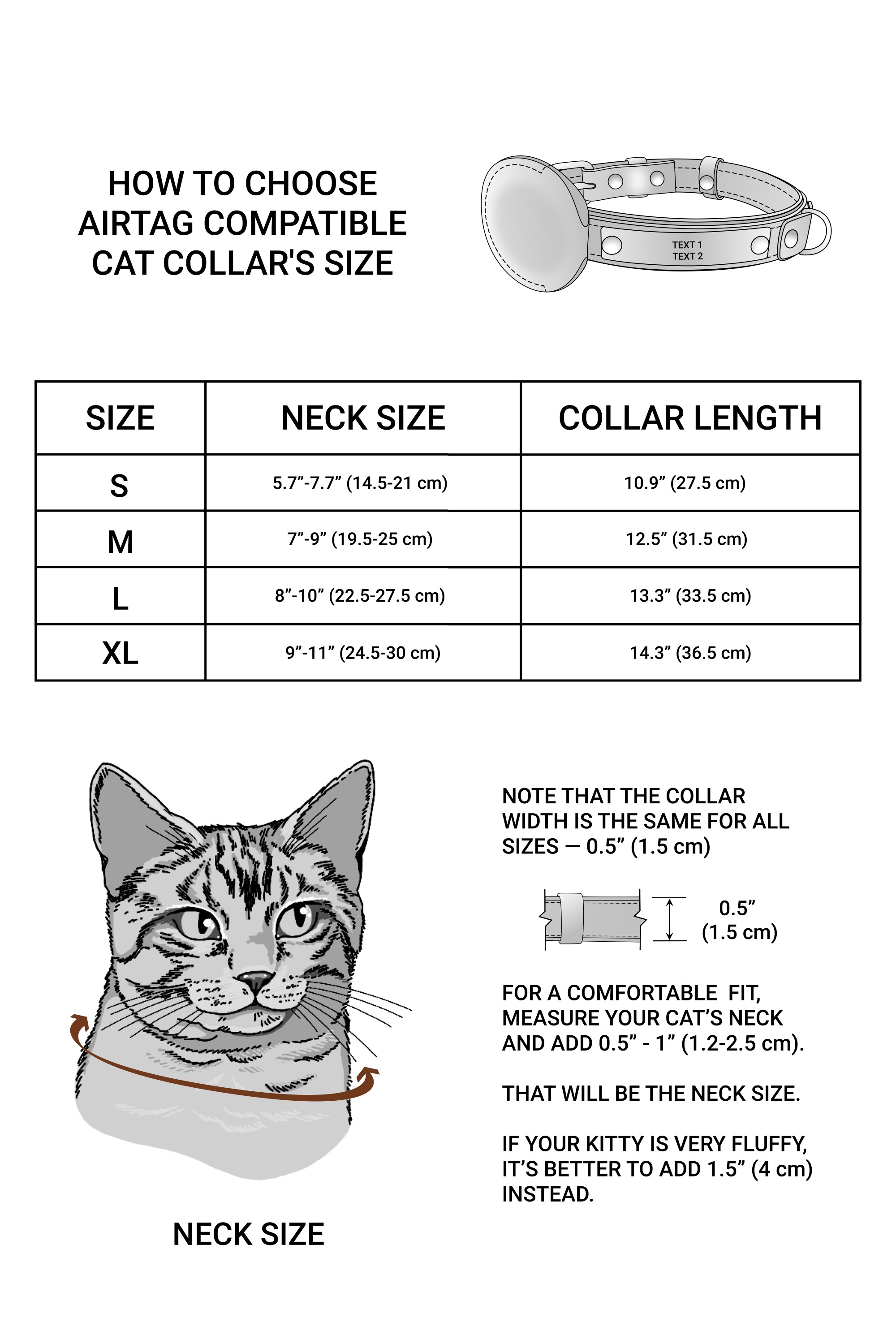 airtag compatible leather cat collar